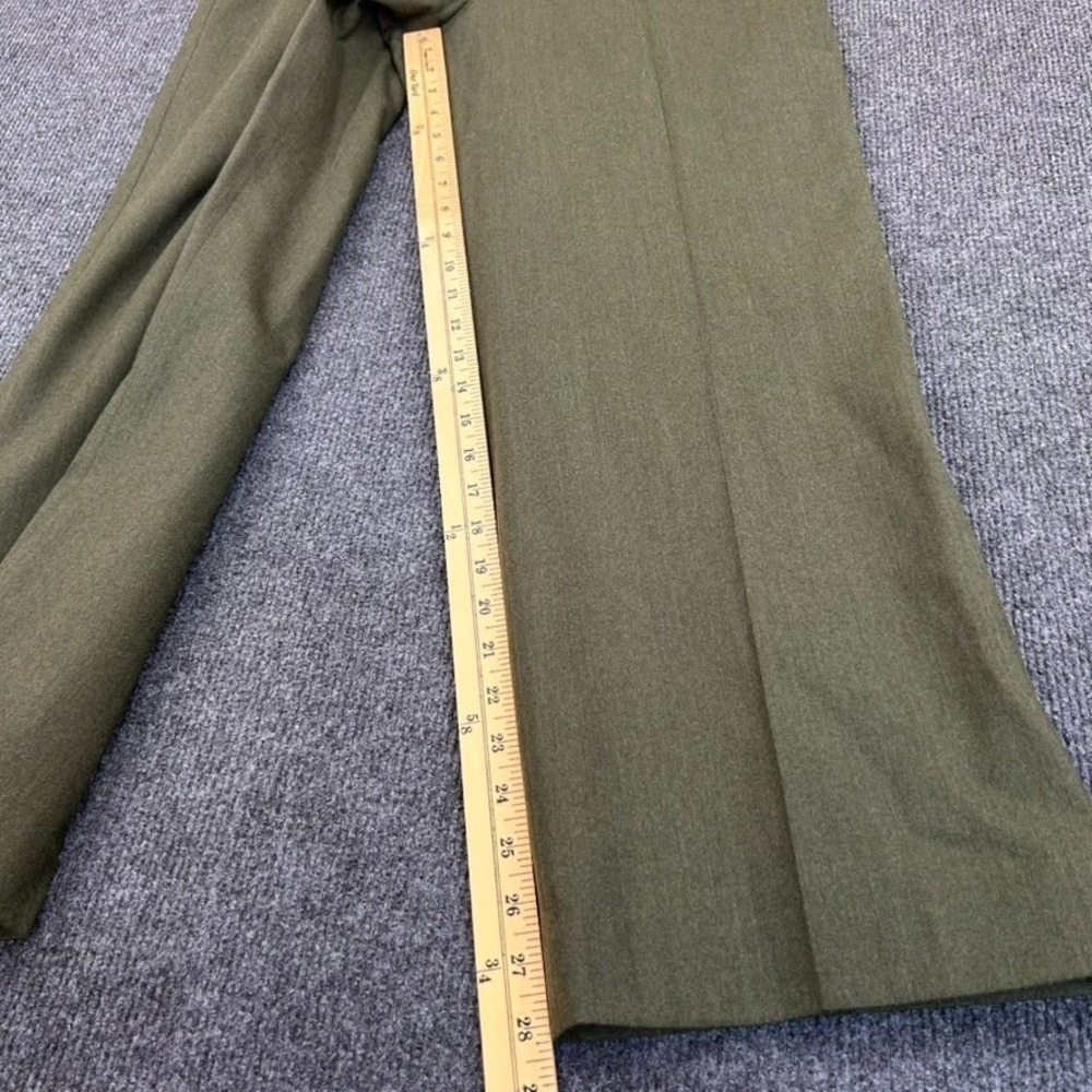 TALBOT'S Womens Italian Wool Lined Dress Pants Olive Green Stretch Size 14P - Picture 5 of 11